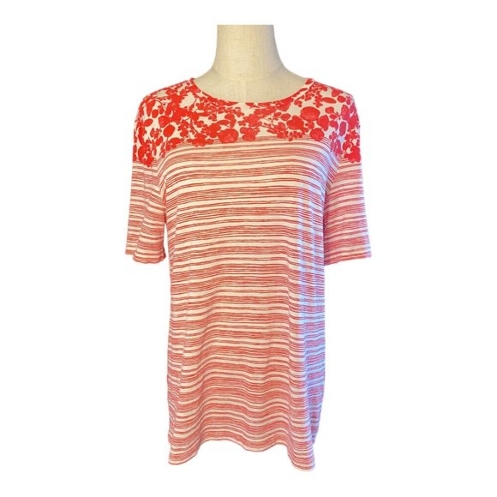 Tory Burch “Cathy” Pima Cotton Floral Top | Medium